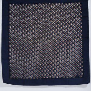 Vintage Liberty of London Floral Silk Scarf Navy Blue Very Good Condition Medium